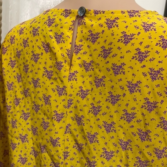 No.6 Store Yellow and Purple Floral Dress silk - Picture 10 of 14